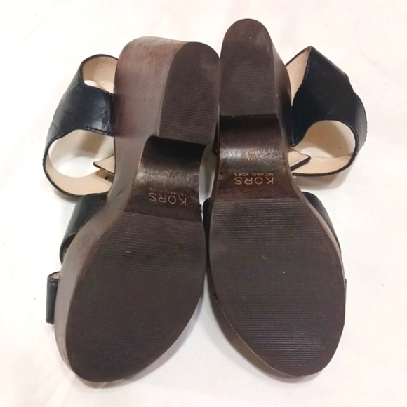 Michael Kors Chunky Platform Wooden Heeled Sandals Shoes Size 7.5 - Picture 8 of 12